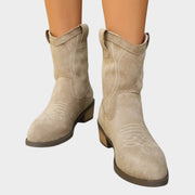 Western Stitch Ankle Cowboy Boots