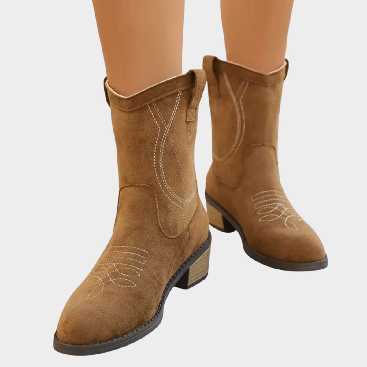 Western Stitch Ankle Cowboy Boots
