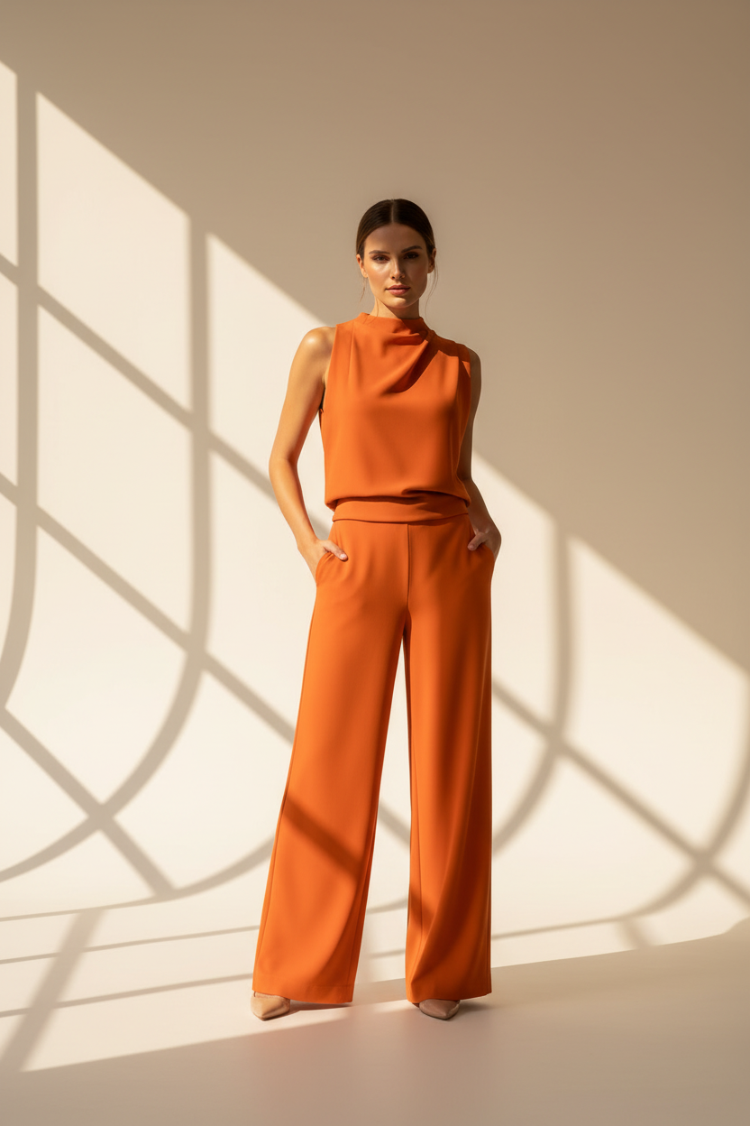 Sleeveless Wide Leg Jumpsuit