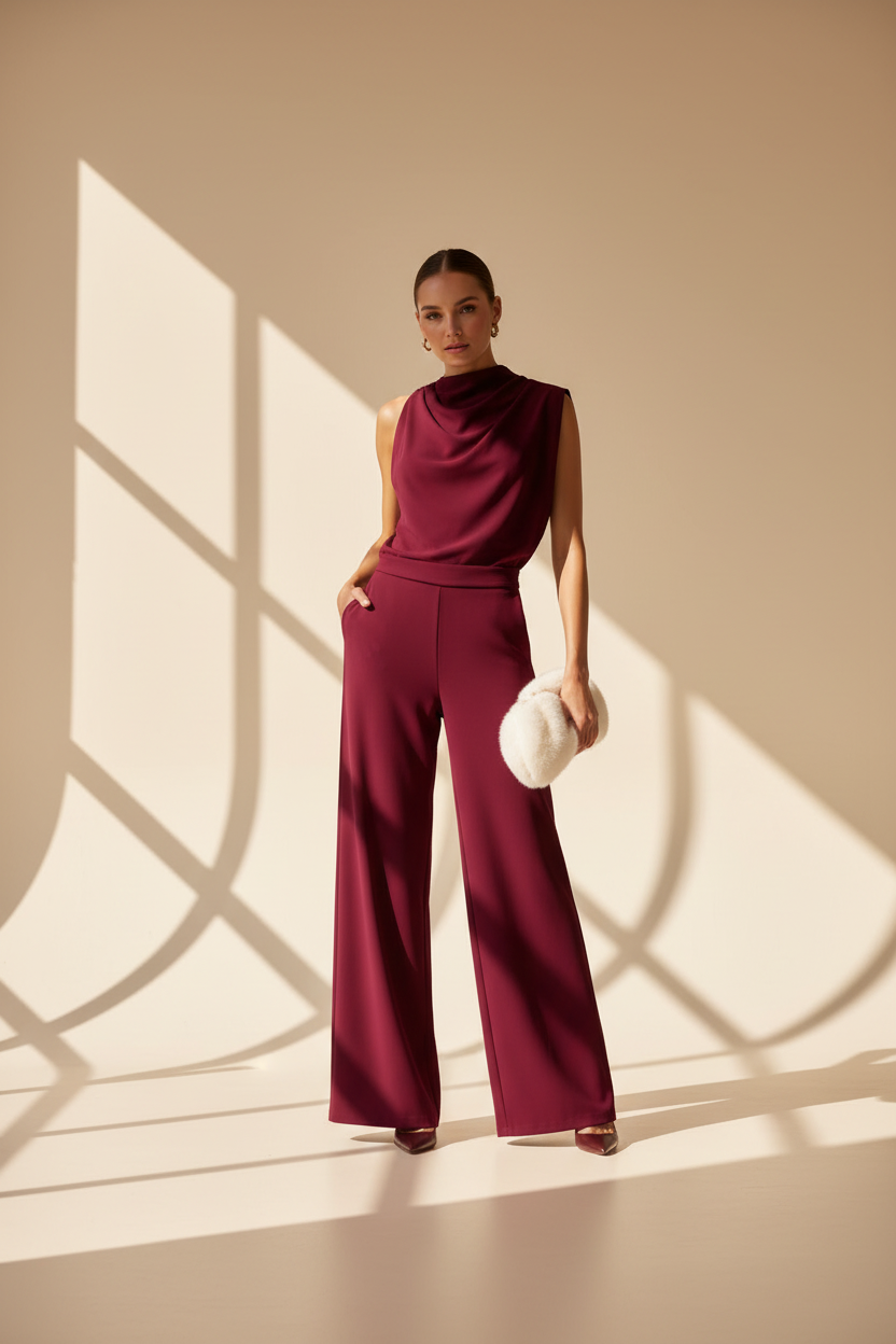 Sleeveless Wide Leg Jumpsuit