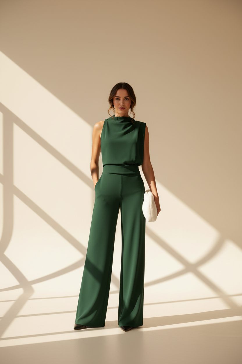 Sleeveless Wide Leg Jumpsuit